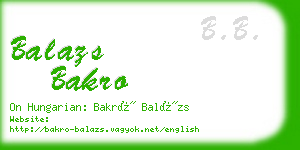balazs bakro business card